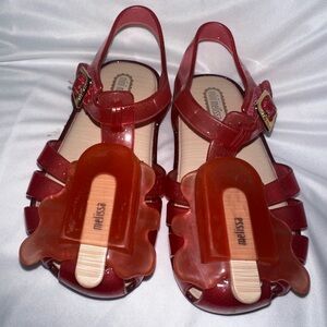 Melissa Kids Glittery Red Sandals